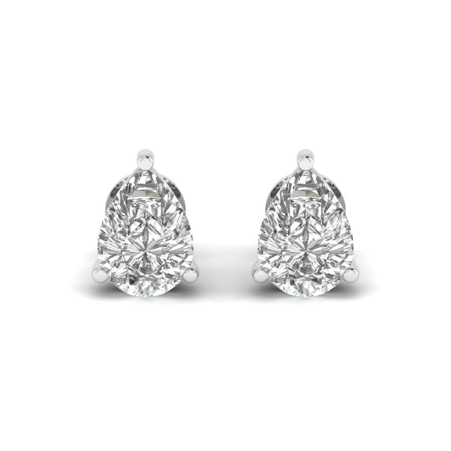 14K Gold Studded TW 4 Carat E Color VS1 Clarity Lab Grown Diamond Studs.